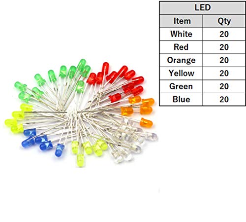 רכיבים אלקטרוניים בסיסיים ערכת נגד 600 יחידות דיודה 100 יחידות LED 6 צבעים 120 יחידות קבלים אלקטרוליטיים 12 ערכים 120