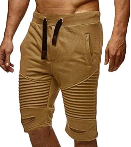 Andongnywell מכנסי חדר כושר לגברים מכנסיים קצרים המריצים אימונים מצוידים ג'וג'ר מכנסיים קצרים רזים עם כיסים