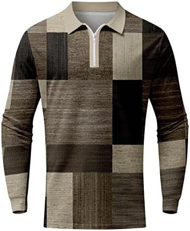 רוכסן טקטי של גברים נרי צווארון סווטשירט דפוס מפוספס חולצות שרוול ארוך חולצות סוודר בגדי רחוב אתלט