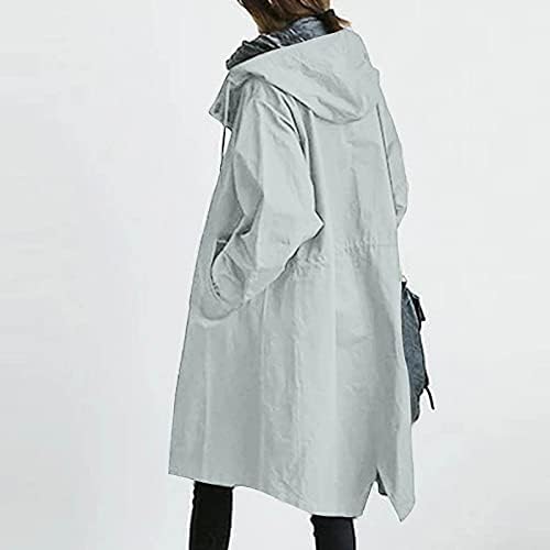 מעילי חורף של Cotecram לנשים בתוספת גודל מעיל טרנץ 'מזדמן אופנה מכסה המנוע של מעילי רוח רוח חיצוניים עם כיסים