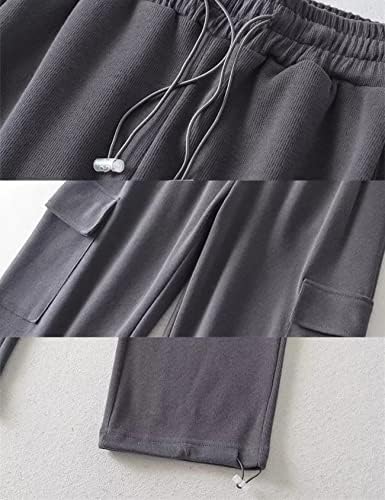 מכנסי מצנח של Rxozrxoz מכנסי מצנח נושכים מכנסי טרנינג רופפים אלסטיים y2k מכנסי מטען רחבים עם כיסים