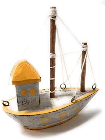 בית סירות עץ דקורטיבי של טיקימאסטר 6 - מבטא ימי כפרי צהוב / אתא1800415