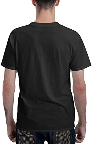 חולצת T של גברים כותנה גרפית גרפית שרוול קצר חולצה שחורה