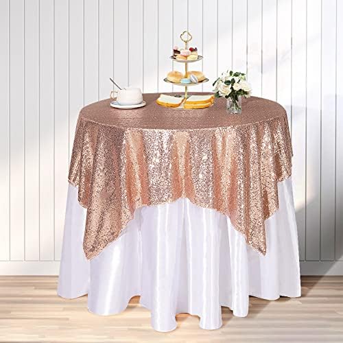 דומיבורל נוצץ נוצץ שולחן שולחן ורד זהב 90x132 מלבן מטליות שולחן נצנצים למסיבות יום האהבה קינוח חתונה קישוטי מקלחת לתינוק