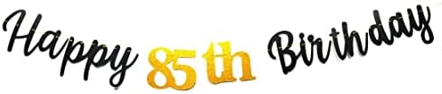 MediMQC שמח 85 קישוטי מסיבת יום הולדת לגברים נשים 85 יום הולדת 85 גליטר גרלנד כרזה לחיים עד 85 מפלגת יום הולדת למסיבת
